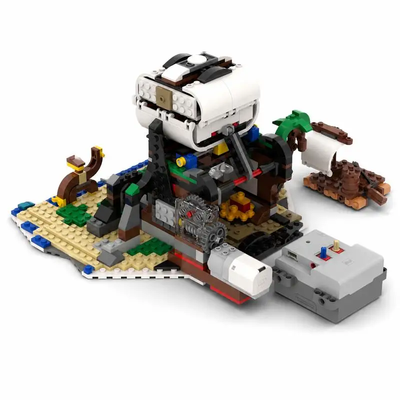 669PCS Pirate Island Scene MOC Custom Puzzle Model DIY Assembly Educational Toy Creative Building Blocks Collection Popular Gift
