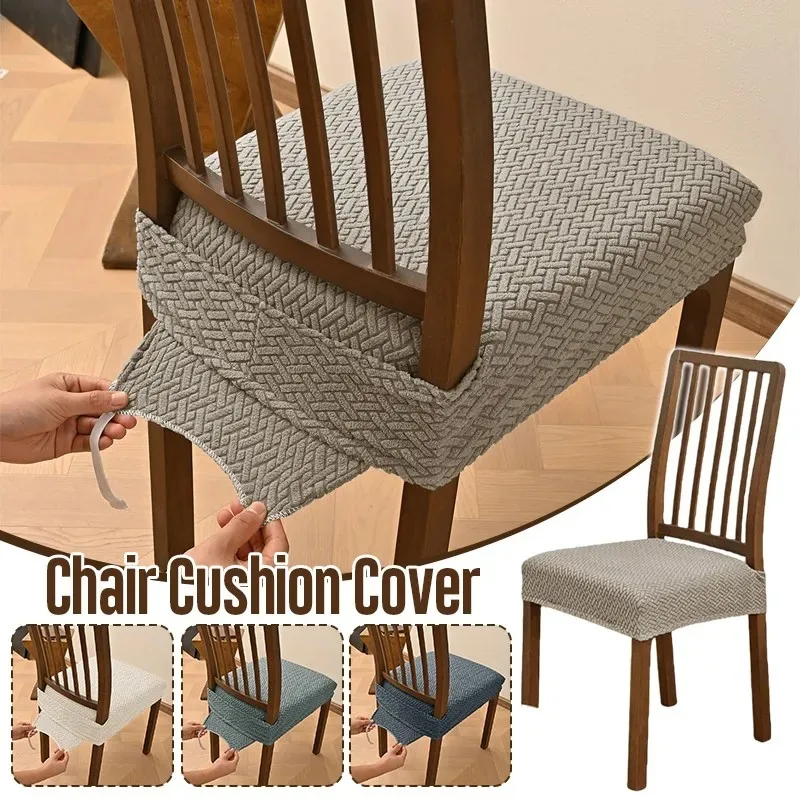 Elastic Non Slip Chair Cushion Cover with Adjustable Straps for Office Home Seat Seat Slipcovers Banquet Dining Home Decor
