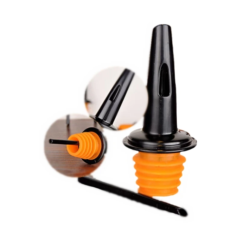 

100pcs Plastic Wine Bottle Pourer Stopper Stainless Steel Wine Liquor Spirit Pourer Free Flow Spout Stopper Bar Tool