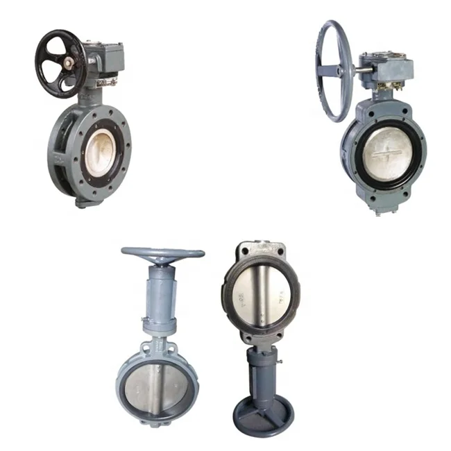 Center-pivoted Wafer Screw Driven Double Eccentric Clamp Flange Type Butterfly Valves Pneumatic Actuator For Ship Marine