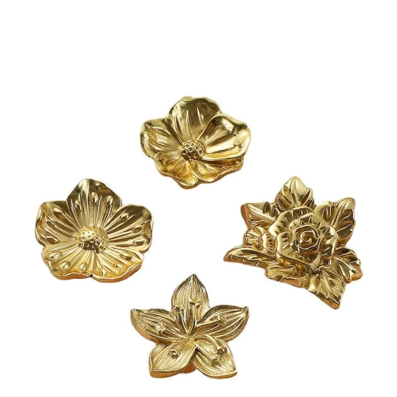 Creative Home Decoration Handles for Chinese Style Furniture Brass Material High-grade Luxury Flower Leaf Shape Cabinet Handles