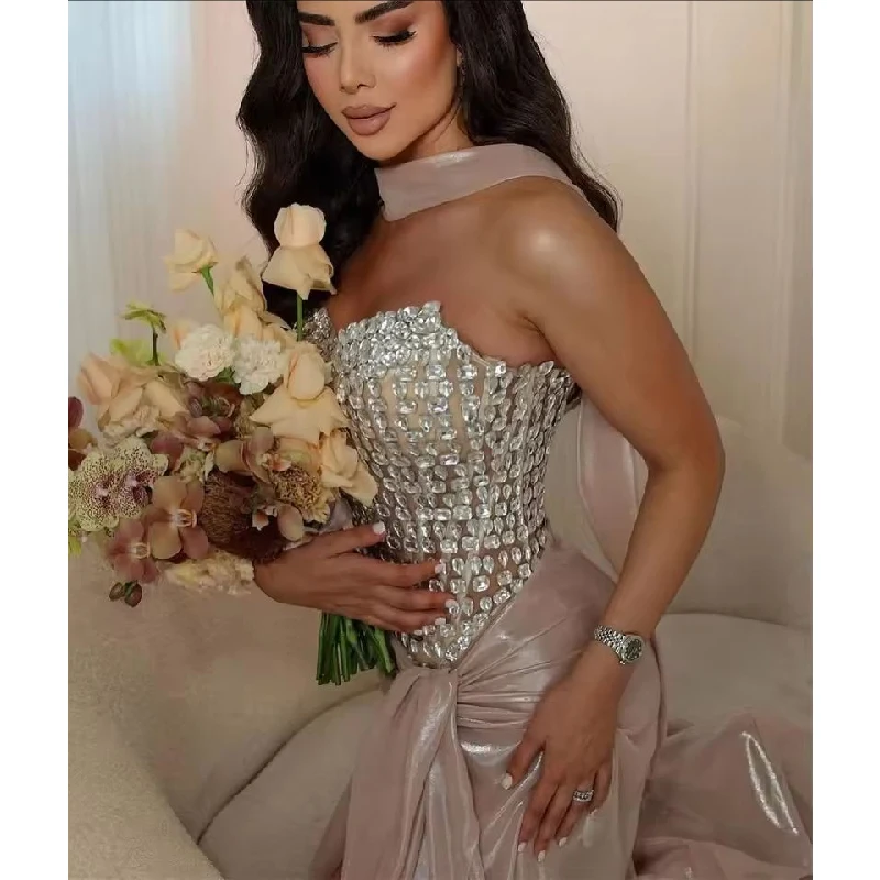 

Русалка Vestidos de fiesta платье для выпускного без рукавов без рукавов на шнуровке сзади индивидуальные роскошные женские вечерние платья сексуальные