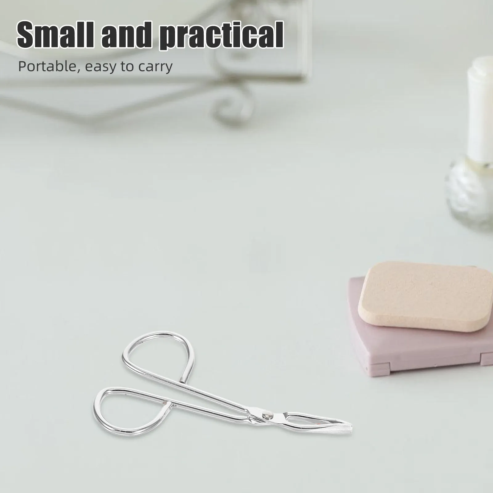 2Pcs Stainless Steel Eyebrow Clip Slant Tip Scissor Tweezers Ergonomic Grip Eyebrow Grooming Eyelash Tool
