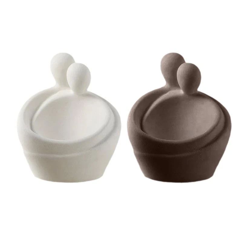 

Unique Entryway Key Tray Embracing Couple Statue Storage Bowl for Jewelry and Accessories Bedroom Table Decoration 203C