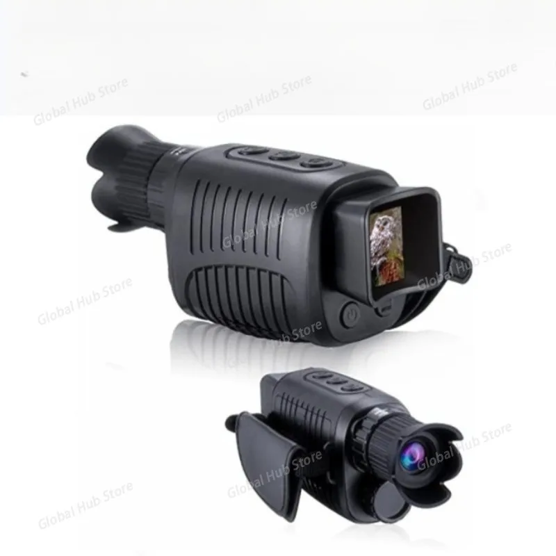 The R7 High-definition All-black and Red External Digital Monocular Night Vision Device with 10x Zoom Can Take Photos and Videos