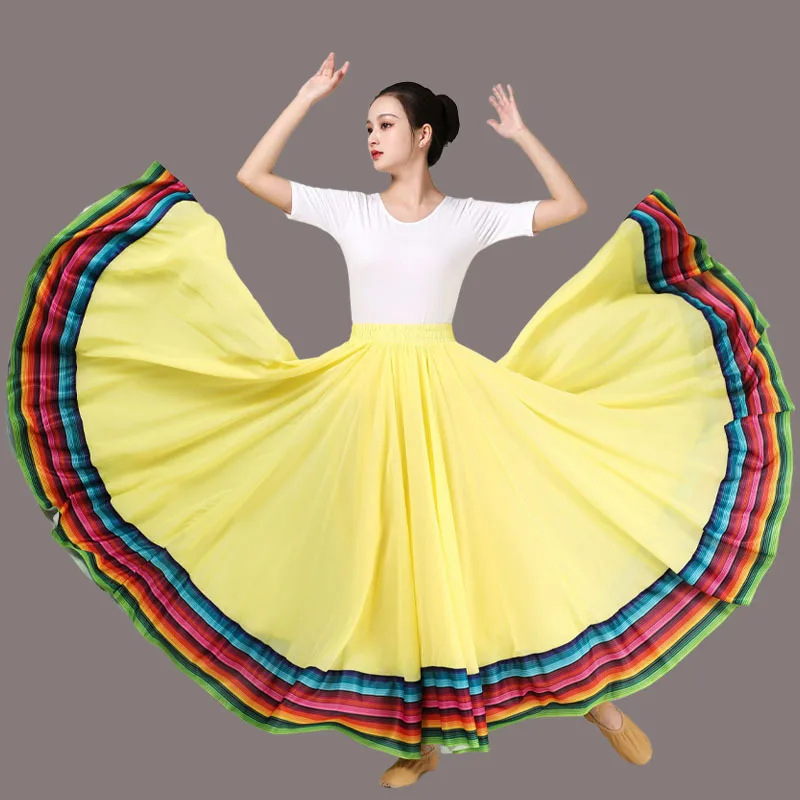 

720 Degrees Classical Dance Skirts Women Elegant Long Rainbow skirt Hem Skirt Ballet Practice Dancewear Dancing Costume