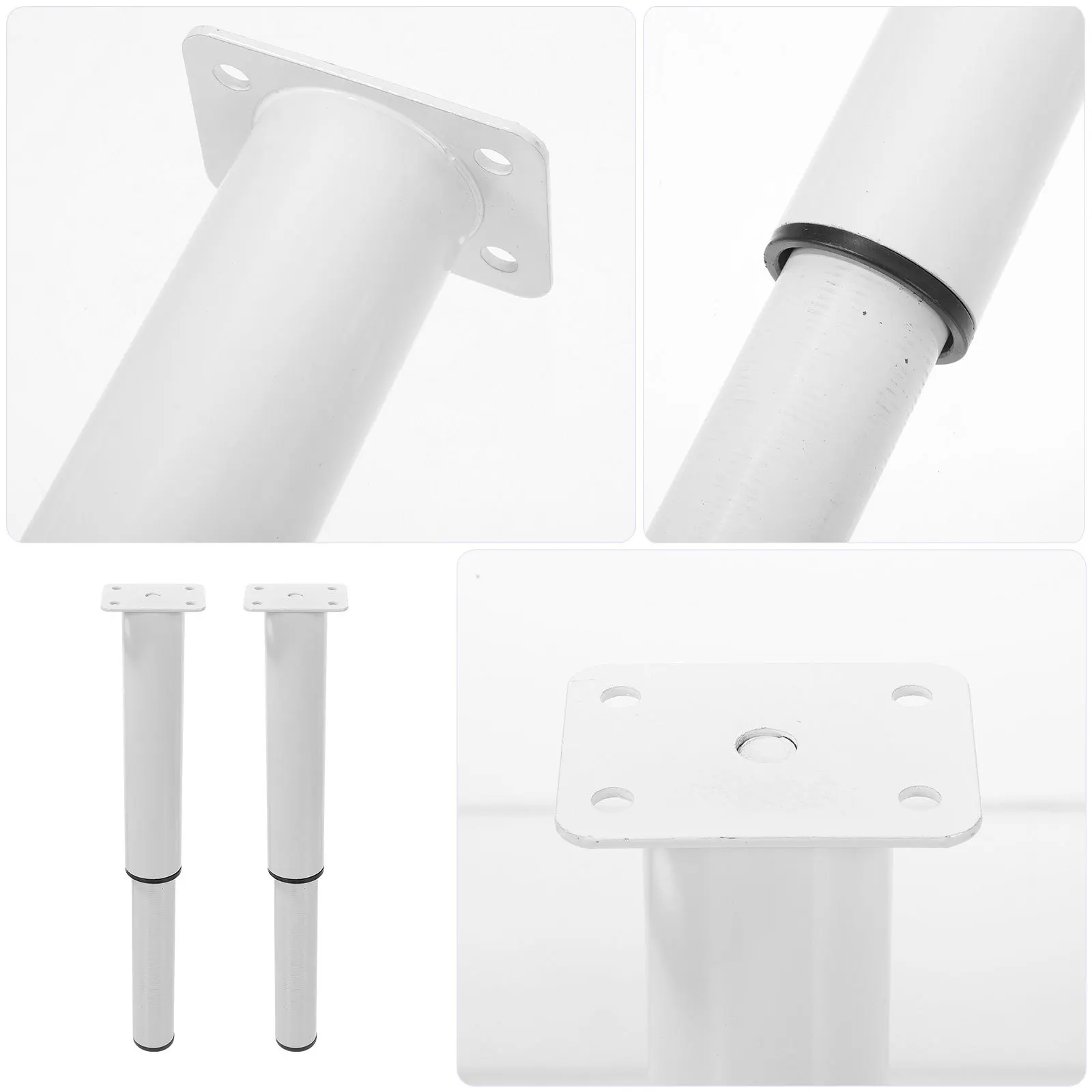 

2Pcs Adjustable Cabinet Legs Metal Furniture Support Feet with Anti-Skid Rubber Pads for Bed Table Desk Shelf Heavy Duty Floor