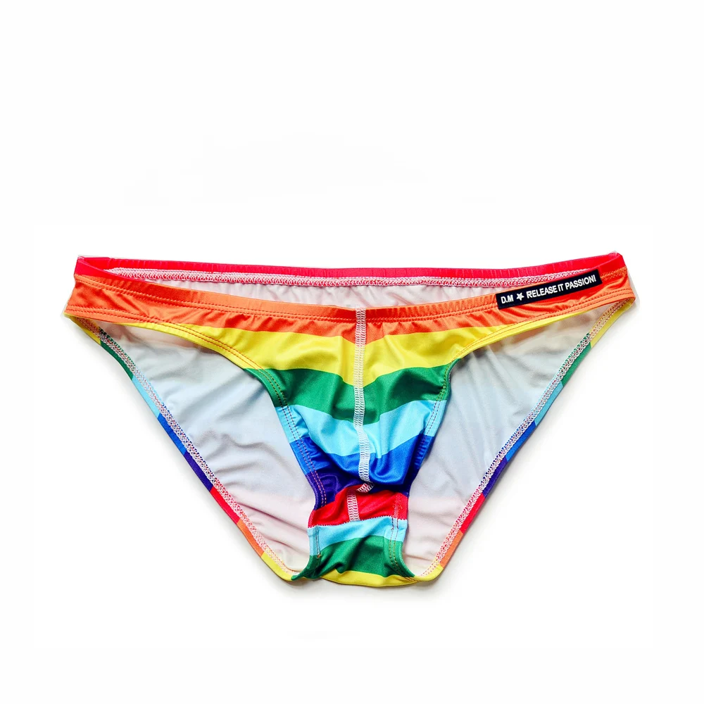 Special Edition Rainbow Men's Underwear Low Waist Sexy Trendy Polyester Triangle Pants