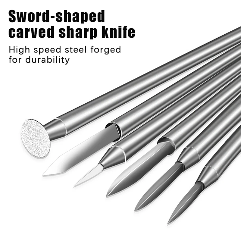 

6Pcs Wood Carving Drill Bits Set For Electric Engraving Drill Accessories Bit Wood Crafts Grinding Tool