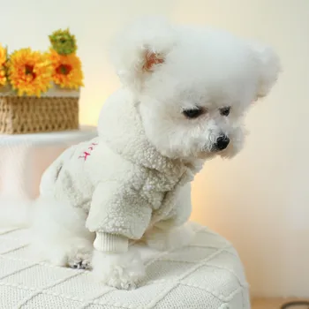 Dog Clothes Dog Cat Clothing Lamb Wool Autumn/Winter Warm New York Hoodie Pet Clothes For Medium Dogs Female Dog Accessories 4