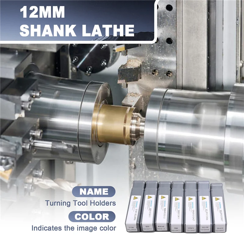 A43F-حامل أدوات تحول، 7 قطع 12 مم عرقوب مخرطة عمود تخريم تحول أداة مجموعة حامل مع إدراج كربيد