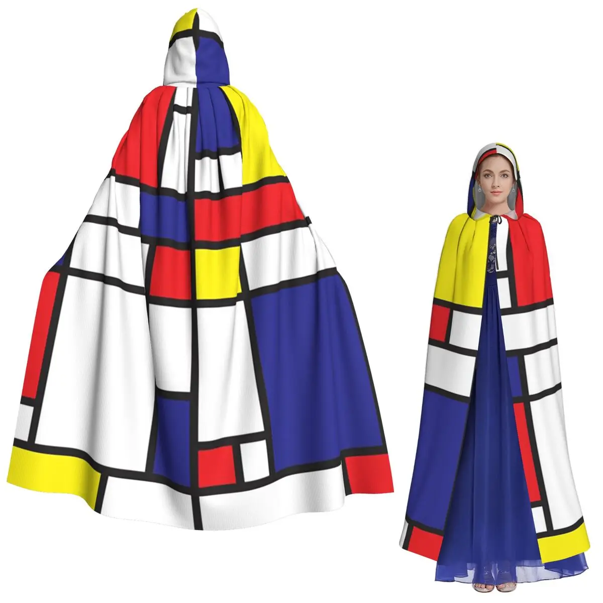 

Художественный длинный плащ с капюшоном, средневековый костюм ведьмы, накидка для косплея, Хэллоуин, вечеринка, для взрослых, унисекс