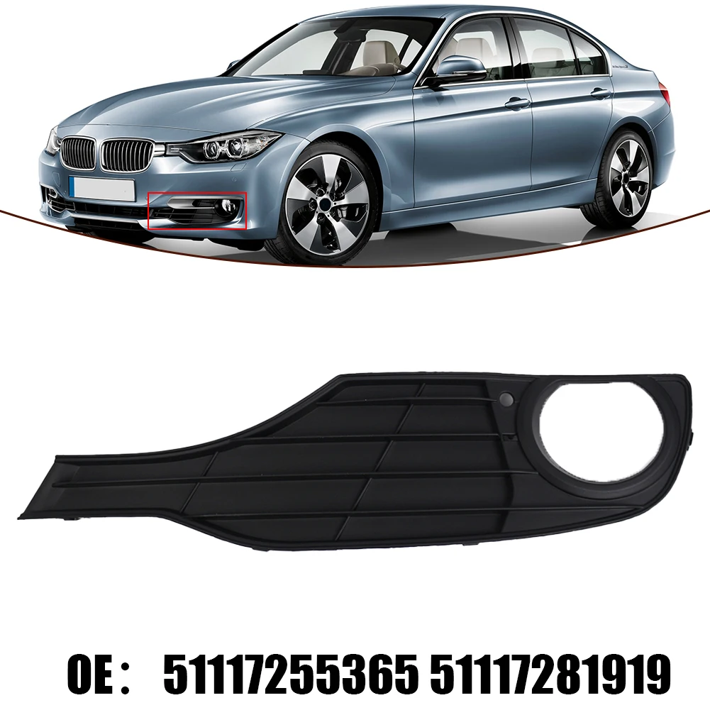 For BMW 3 SERIES F30 F31 2012 2015 Insurance Fog Light Grille Black 51117281919 Professional Replacement 51117255365