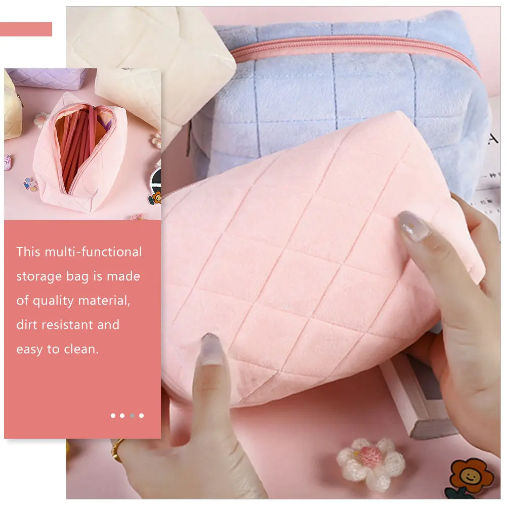 

Large Capacity Pencil Case Girls Multi-Function Stationery Storage Bag Zipper Design Pen Pouch Portable Makeup