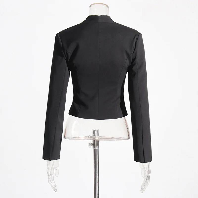 

Cross-border foreign trade women's clothing 2025 new personalized design sense fashion zipper slim slim short jacket jacket wome