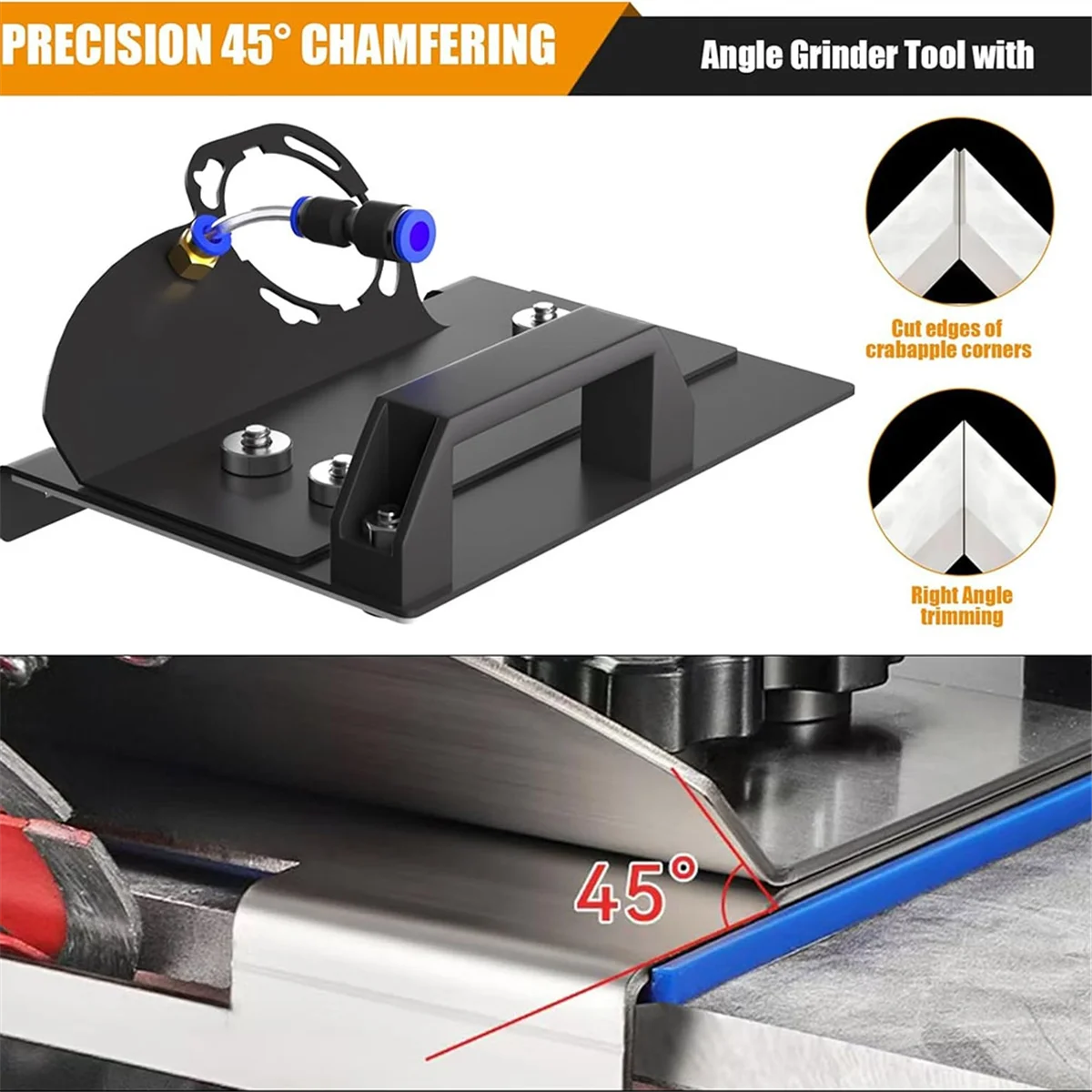 Angle Grinder Stand for Tile 45° Chamfer Cutting Ceramic Stone Chamfering Tool Compatible with 100 Type Angle GrinderT98C