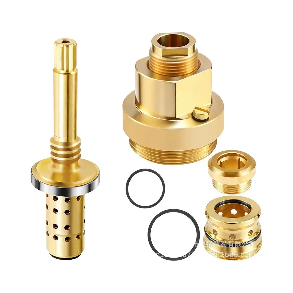 Brass Tub Shower Valve Rebuild Kit for Temptrol Compatibility Includes TA 10 Spindle TA 4 Hot Cold Seats T 12A Cap and Seals