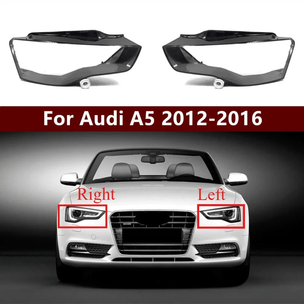 Pair Car Front Headlamp Cover For Audi A4 A4L B9 2013 2014 2015 2016 Glass Headlight Cover Auto Lampshade Lamp Lens Shell