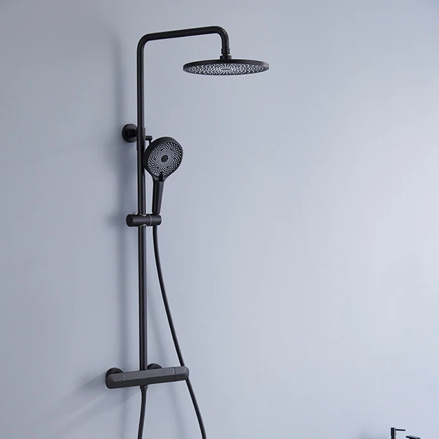 Bathroom Rain-style Stainless Steel Freestanding Round Bathtub Faucet Stand Floor Shower Accessory with Ceramic Valve Core