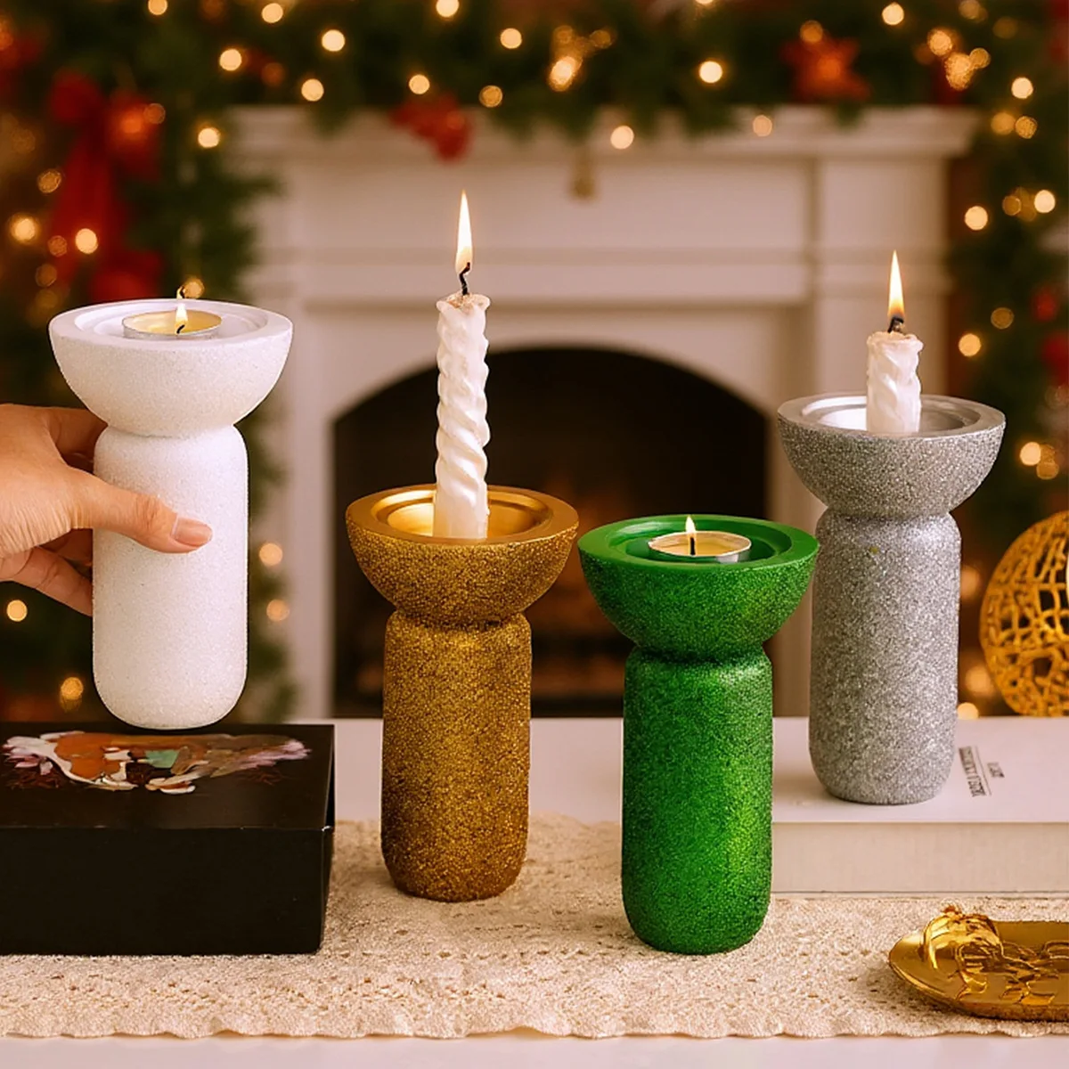 Yoga Resin Glitter Base Incense Burner Hollow Out Luxury Incense Diffuser Arabian Style Decorative Aromatherapy Burner Office