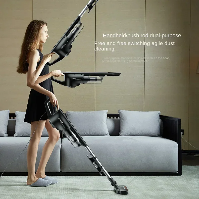 DEERMA DX600 Пылесос Бытовой маленький ручной толкатель Мощный пылесос высокой мощности Большой всасывающий ковер из кошачьей шерсти O