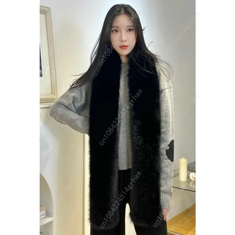 رقيق فو الثعلب شال فرو المرأة الزفاف هالوين 1920s حفلة سرق تتغاضى الرقبة أدفأ طوق الشتاء الفراء وشاح شال