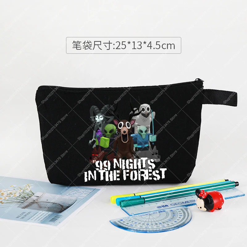 لعبة 99 ليال في الغابة الاطفال حقيبة أقلام رصاص Kawaii القرطاسية كيس التخزين الأطفال أنيمي لطيف القلم حالة حقائب مكياج هدية عيد الميلاد