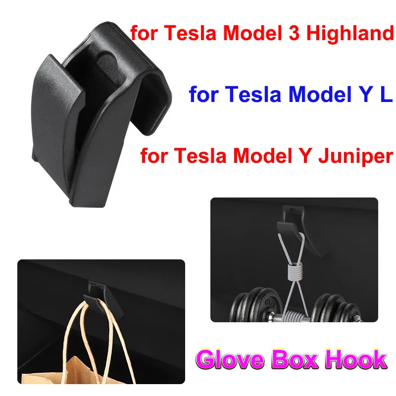 for Tesla Model YL 2026 2025 Glove Box Hook Trash Bag Umbrella Hook Hanger Foldable Hidden Organizer Hook Clips Model Y Juniper