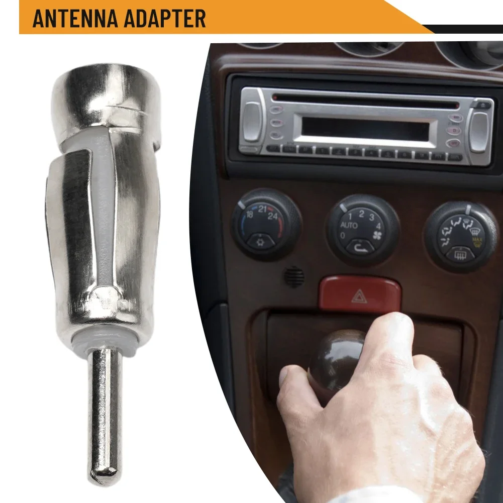 1PCS Vehicle Internal Audio Antenna Adapter Alloy&PVC Material GPS Antenna Modification Supplies For Automobile Silver