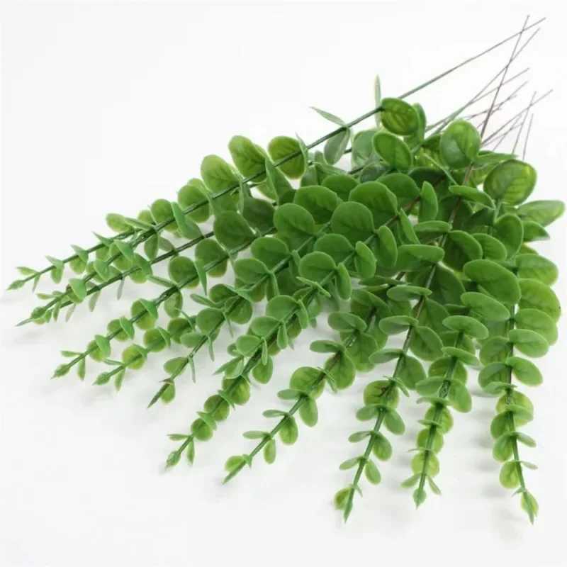 10PCS Artificial Eucalyptus Leave Greenery Stems with Frost for Vase Home Party Wedding Decoration Outdoor DIY Flower Wall Decor