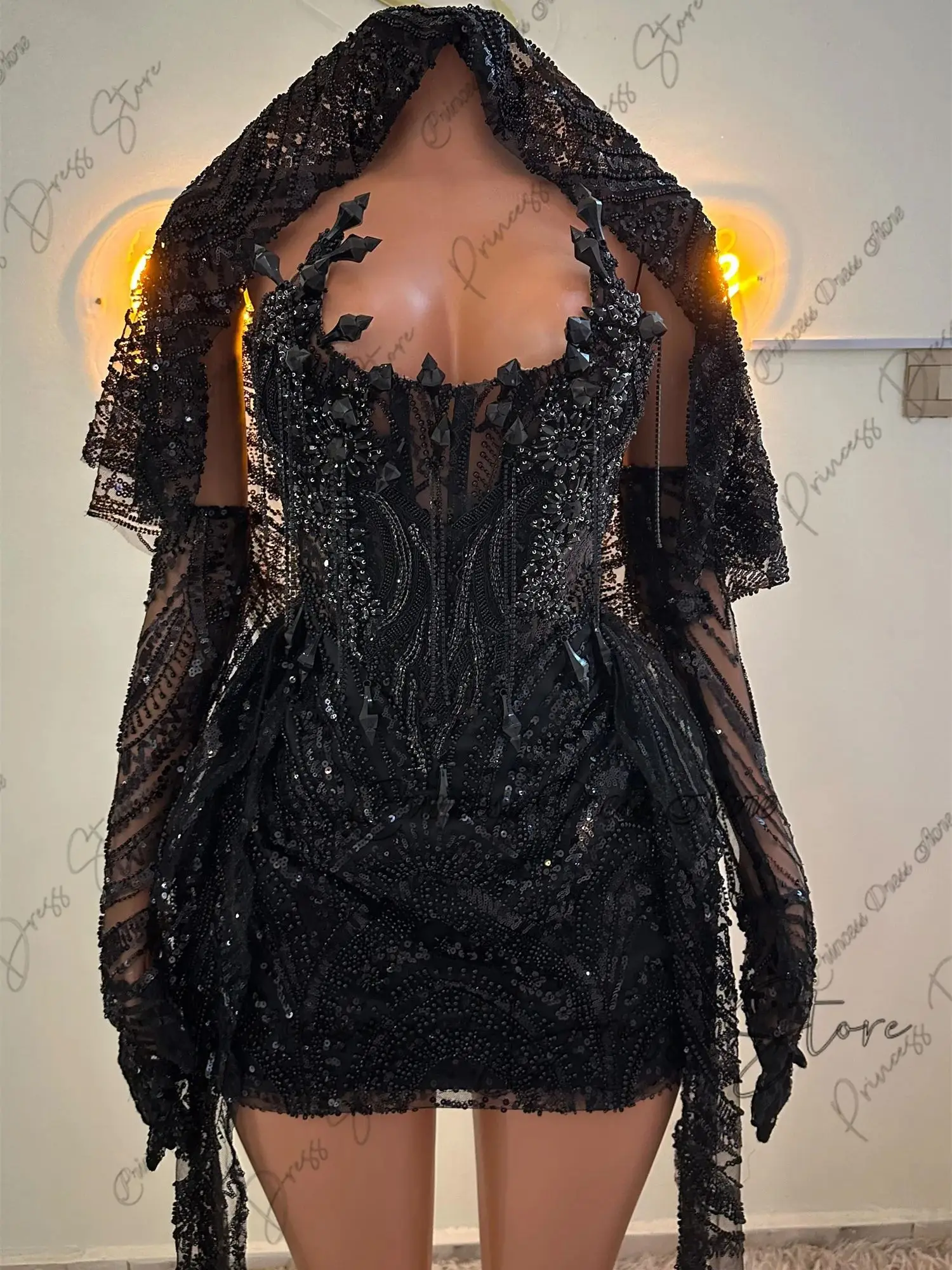 Unique Design Crystal Rhinestones Short Prom Dress 2026 For Black Girl Birthday Party Dress Homecoming Cocktail Dress Customized