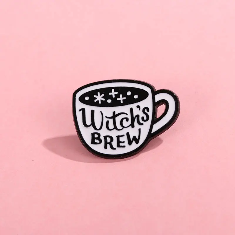 New Unisex Coffee Letter Design Brooch Badge Alloy Enamel Pins DIY Clothes Bags Shoes Hat Scarf T-shirt Jeans Decor