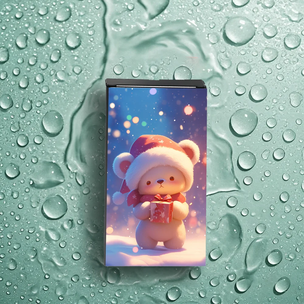 Slim Aluminum Cigarette Case Durable and Stylish Design, Perfect Gift for Men and Women, Includes Christmas Teddy Bear Motif