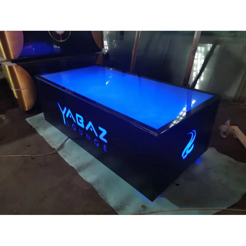 Imagem -02 - Led Cube Table com Logotipo Personalizado Hookah Lounge Mesa de Café Móveis de Bar Boate Ktv Clube Noturno Personalizado Venda Quente