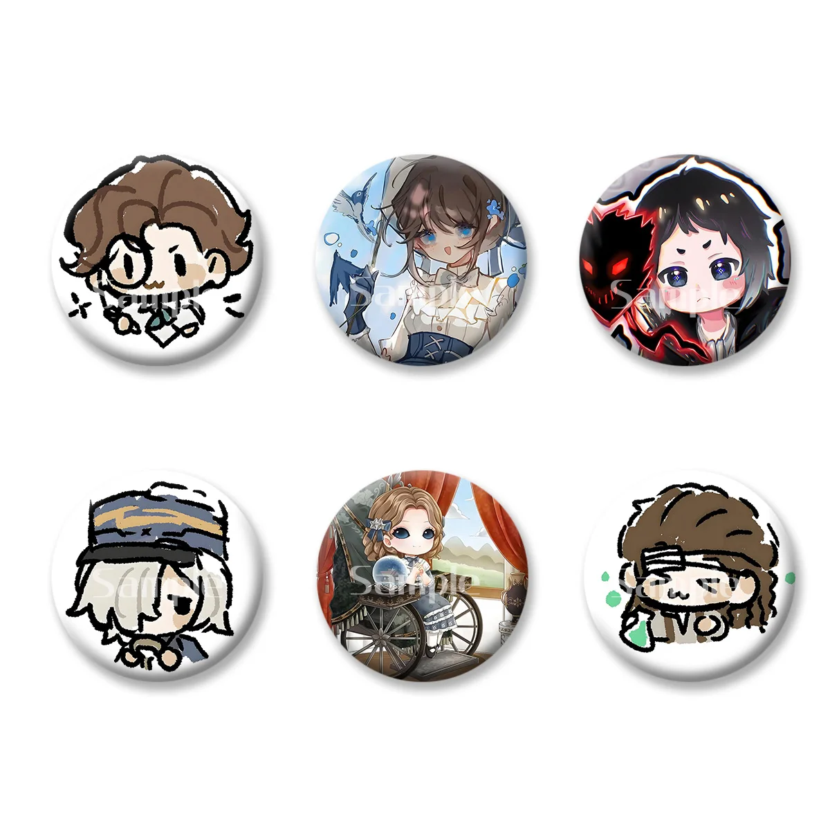 

The Fifth Personality Terror Anime Cartoon Flash Badge Keychains Makeup Mirror Fridge Magnet ACG Goods Game Peripherals Toy Gift