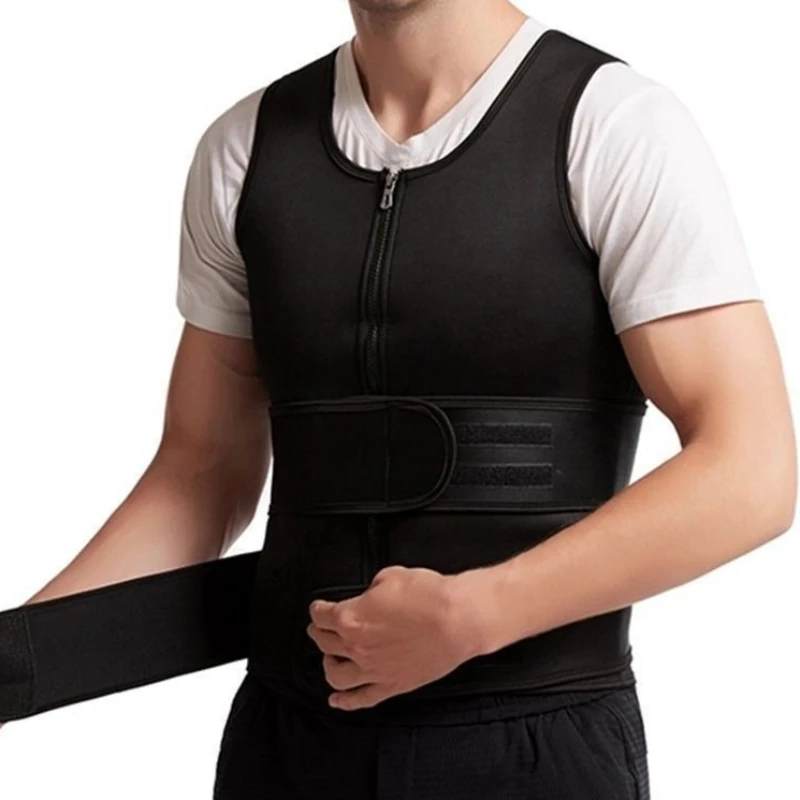 

Men Double Waistband Vest Shapewear Reinforced Sweat Resistant Rubber Corset Waist Cinching Sports Waist Cinching Abdominal Belt