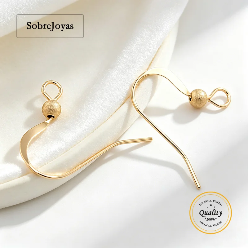 Позолоченная проволока 14K с плоским концом и золотой бусиной 3 мм для изготовления ювелирных изделий, аксессуары для серег DIY, бусина Stardust