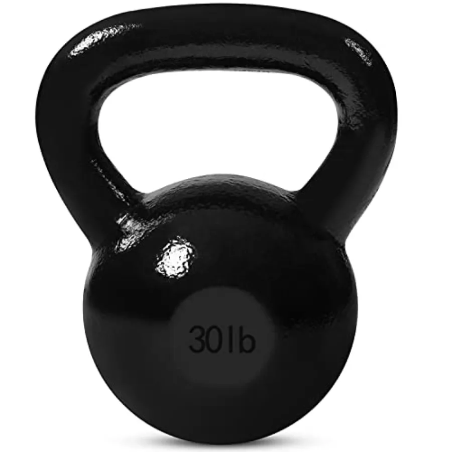 

Kettlebell Weights Cast Iron for Strength Training Home Gym Black Durable Heavy Duty with Non-Slip Grip