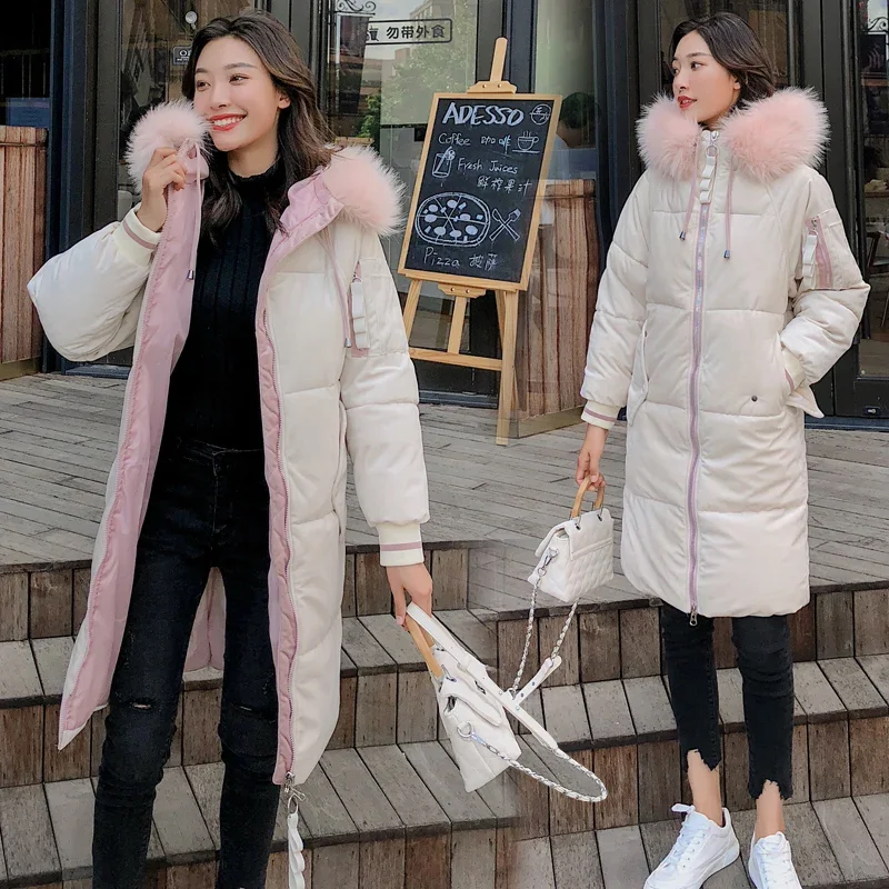 Winter Women\'s Clothing New Fashion Long Parka Feminine Coat Velvet Female Winter Jacket Parka Woman Fur Collar Coat