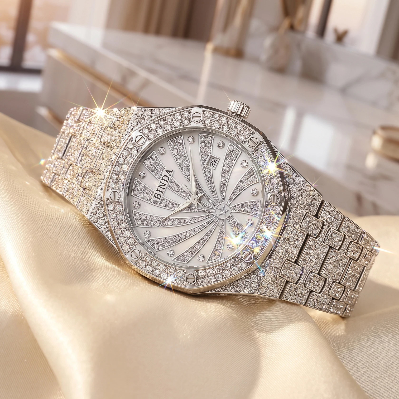 

BINDA Luxury Fashion Casual Women's Quartz Watch Waterproof Ladies Wristwatch with Gift Box and Strap Adjustment Tool