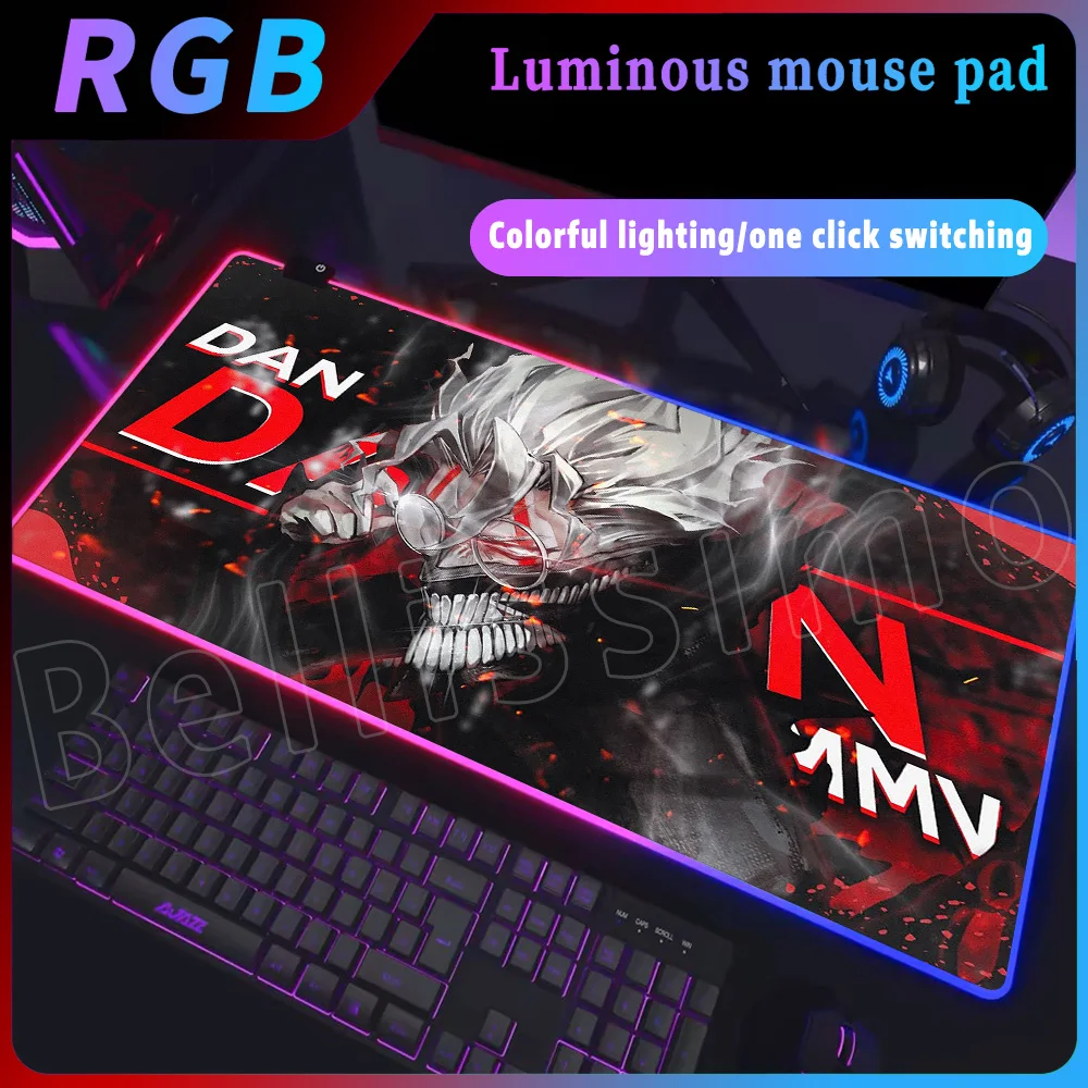 

RGB XXL Dandadan Ayase Momo Okarun Takakura Ken Mouse Pad Keyboard Carpet Anime Desk-top LED Gaming Mouse Pads Kawaii Tablepad