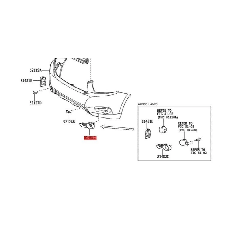 1 paar Front Stoßstange Nebel Lampen Lichter Lampen Trim Abdeckung Für Toyota Highlander 2009-2015 81482-0E020 81481-0E020