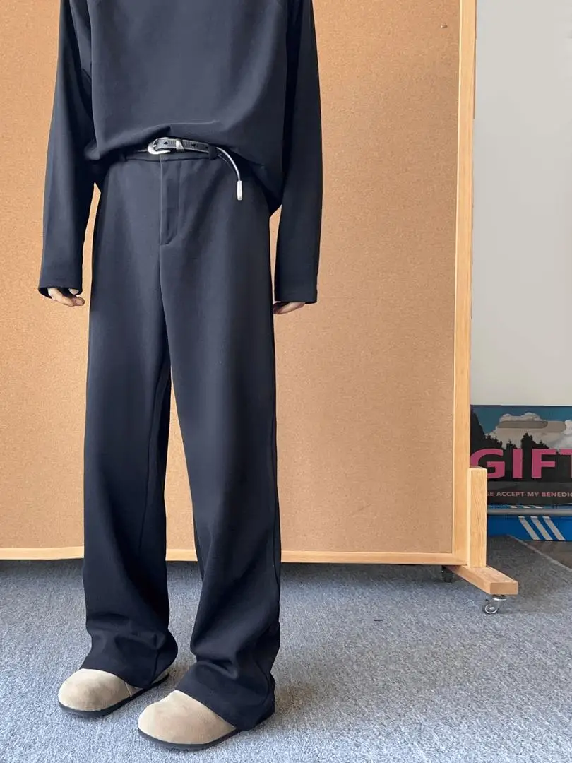 

Мужские повседневные брюки American Sle: осенне-зимние, с высокой талией, зауженные, слегка расклешенные, из твида, Cleanfit, шерстяные, повседневные брюки