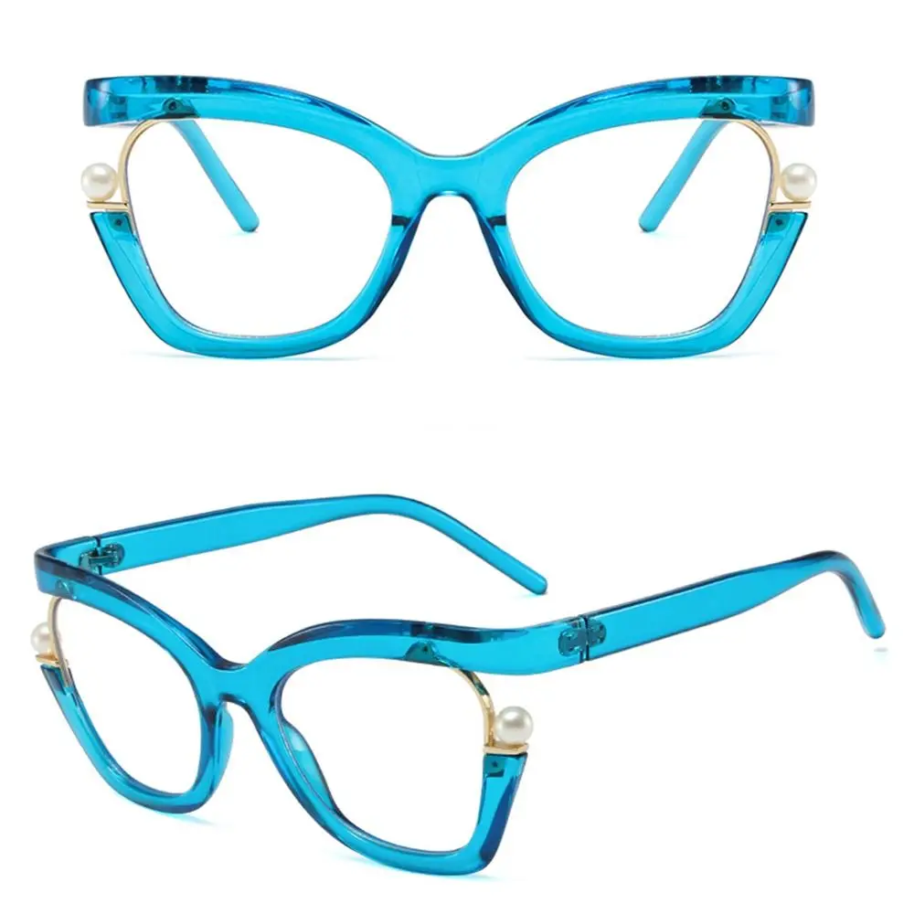 عين القط قوس قزح النساء النظارات الشمسية الفاخرة خمر الصيف نظارات اللؤلؤ العصرية القط العين النظارات البصرية الإطار للجنسين