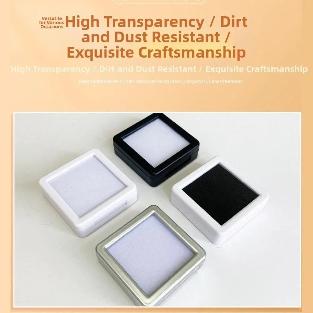Packaging Transparent Rhinestone Jar Box Acrylic Black Crystal Display Case White Flip Lid Jewelry Show Fashion