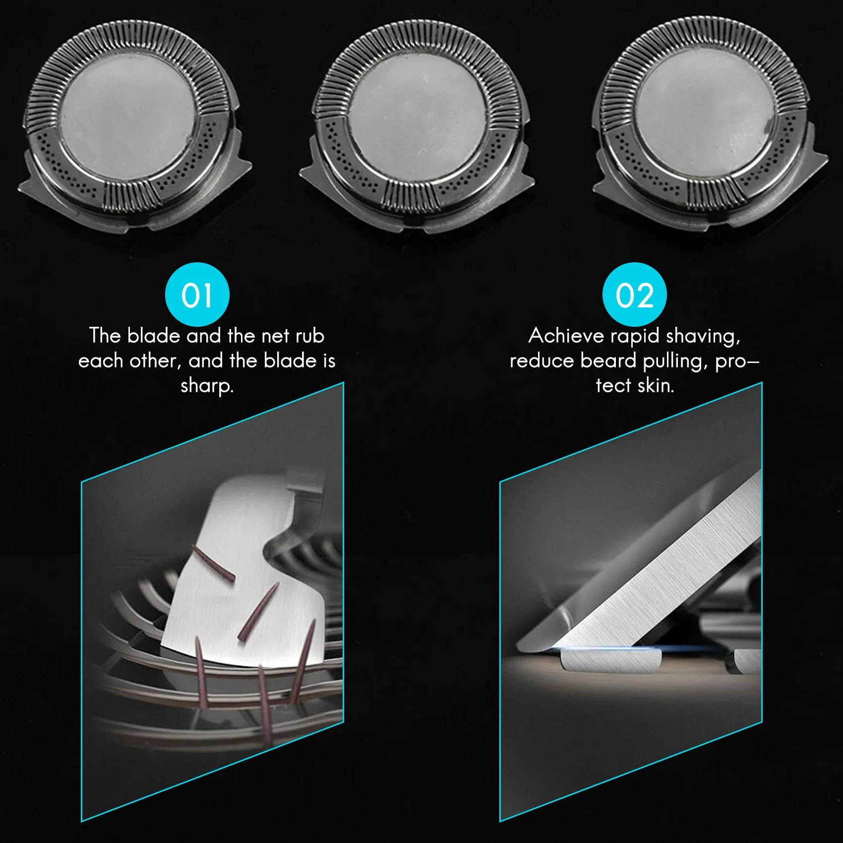 AT17 3 шт. лезвия для бритвы, режущие головки, сменные головки для Philips HQ8