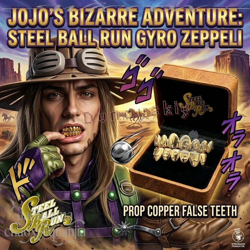 

Zeppeling Handsome Punk Cool Fake Big Gold Braces Cartoon Props Accessories Birthday Gift Halloween Cos Anime Jooooo Sbr Cosplay