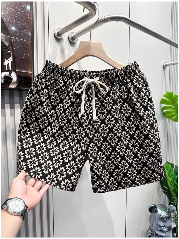 

Мужские повседневные брюки больших размеров с цветочной вышивкой, летние легкие свободные брюки прямого кроя, удобные, дышащие, модные