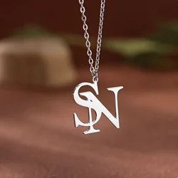 Custom Initial Letter Necklace Gold Plated Personalized Cute Small Letter Pendant Necklace for Girls' Clavicle Chain Necklace