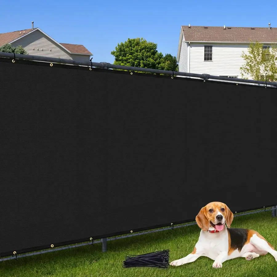 

x50ft Privacy Screen Fence 90 Blockage Heavy Duty Protective Covering Mesh Fencing for Outdoor Patio Pool Balcony Black